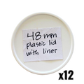 48 mm White Plastic Lids with Pressure Seal